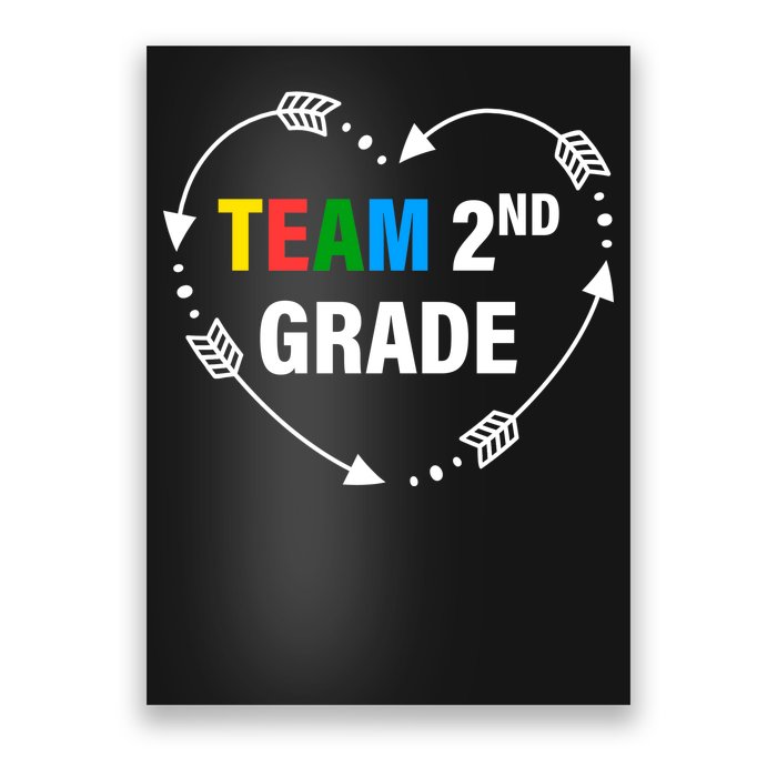 Team 2nd Grade Arrow Heart Poster