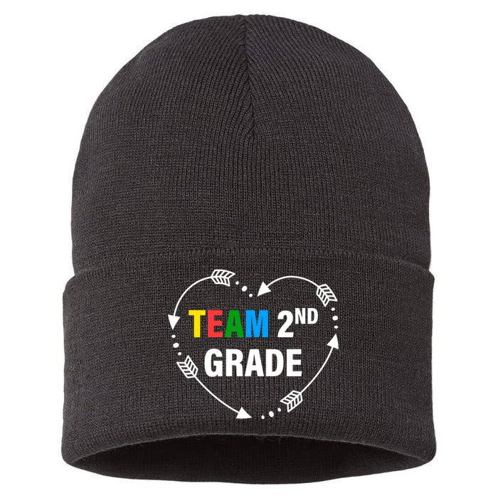 Team 2nd Grade Arrow Heart Sustainable Knit Beanie