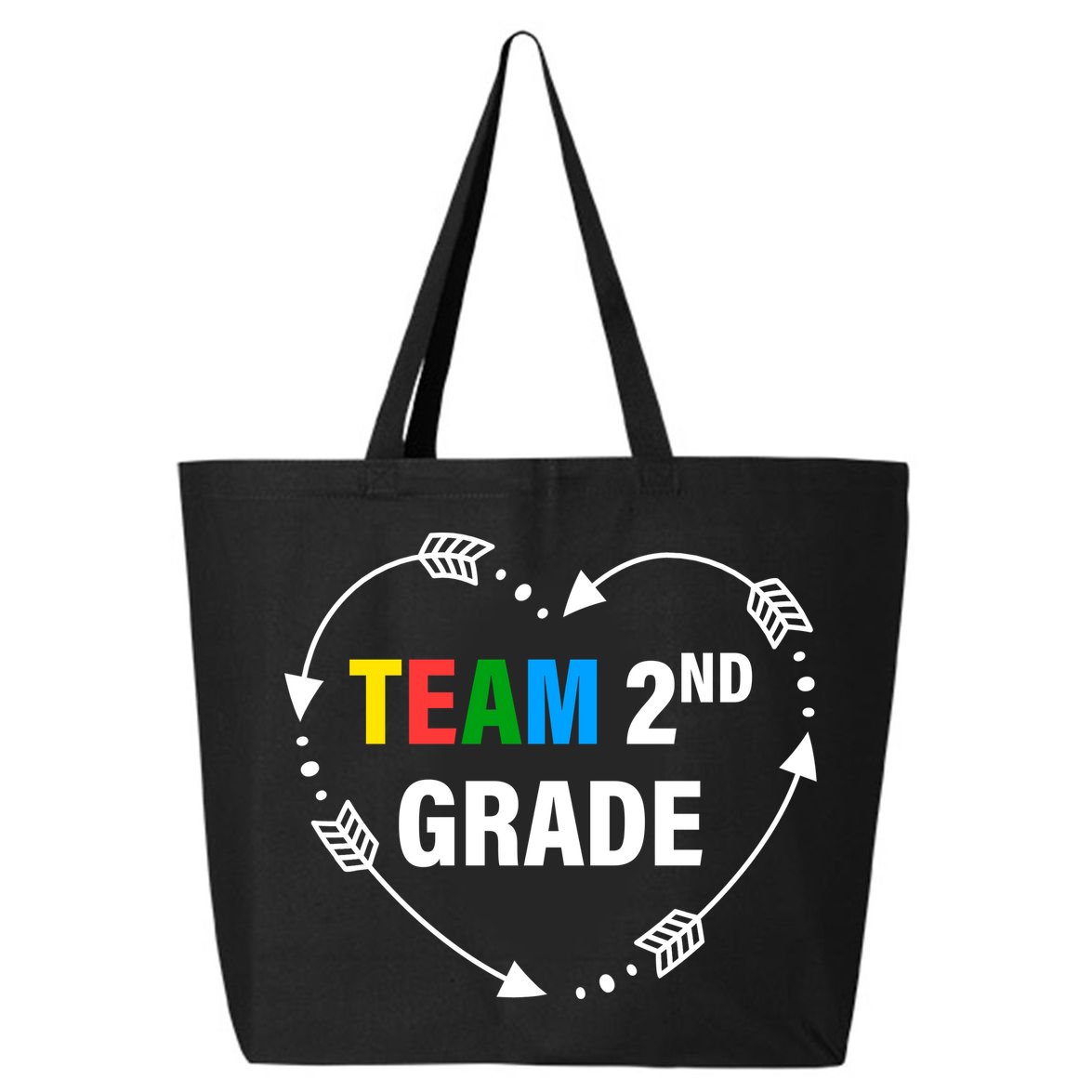 Team 2nd Grade Arrow Heart 25L Jumbo Tote