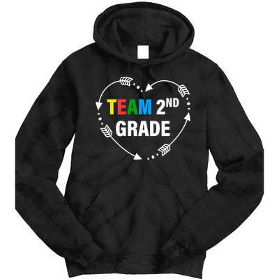 Team 2nd Grade Arrow Heart Tie Dye Hoodie