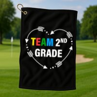 Team 2nd Grade Arrow Heart Golf Towel