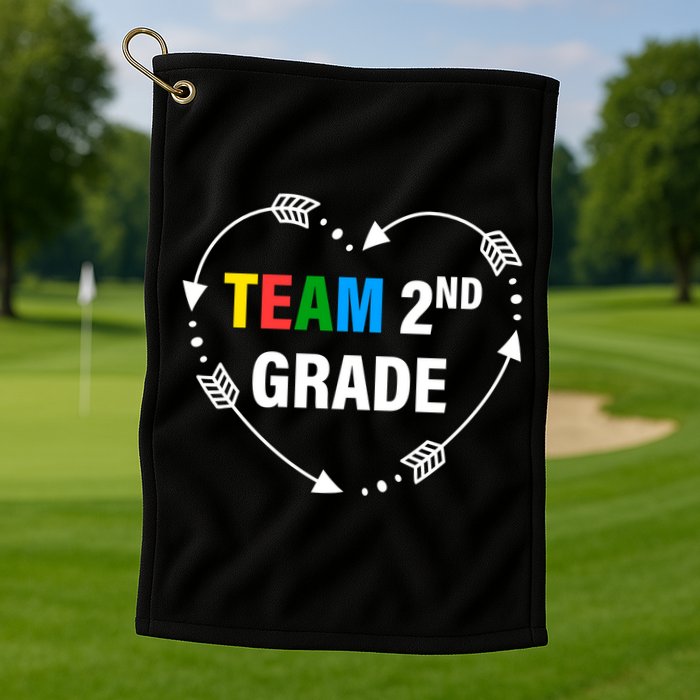 Team 2nd Grade Arrow Heart Golf Towel