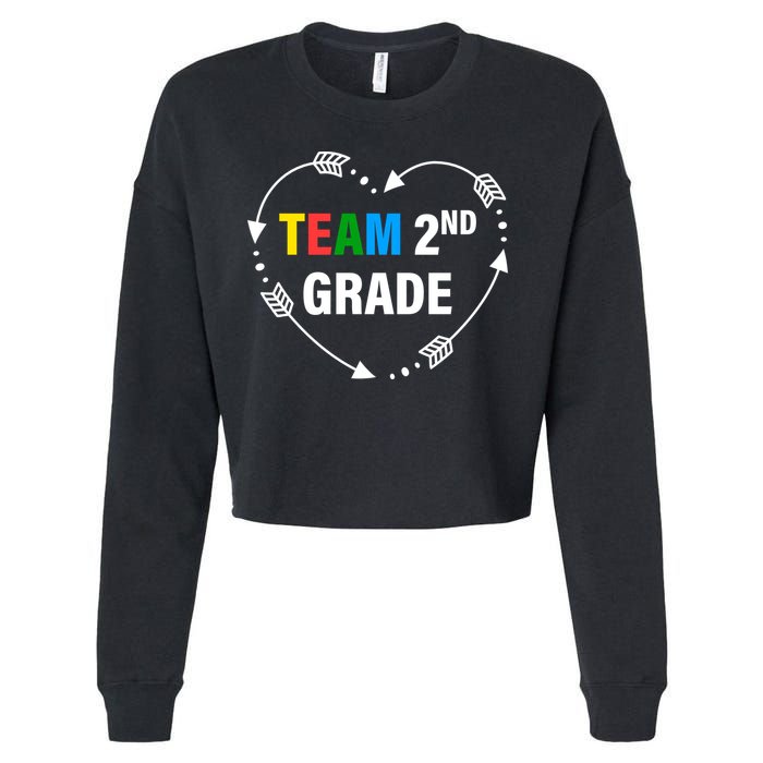 Team 2nd Grade Arrow Heart Cropped Pullover Crew