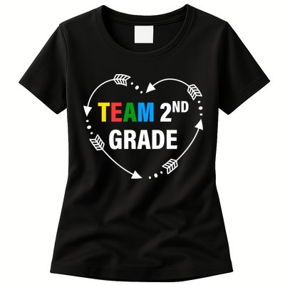 Team 2nd Grade Arrow Heart Womens T-Shirt