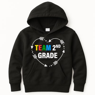 Team 2nd Grade Arrow Heart Kids Hoodie