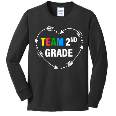 Team 2nd Grade Arrow Heart Kids Long Sleeve Shirt