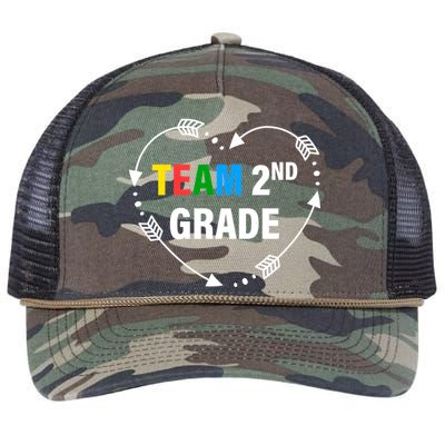 Team 2nd Grade Arrow Heart Retro Rope Trucker Hat Cap