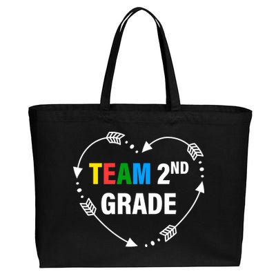 Team 2nd Grade Arrow Heart Cotton Canvas Jumbo Tote