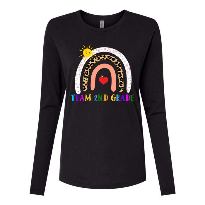 Team 2nd Grade Cute Rainbow Teachers Students Womens Cotton Relaxed Long Sleeve T-Shirt