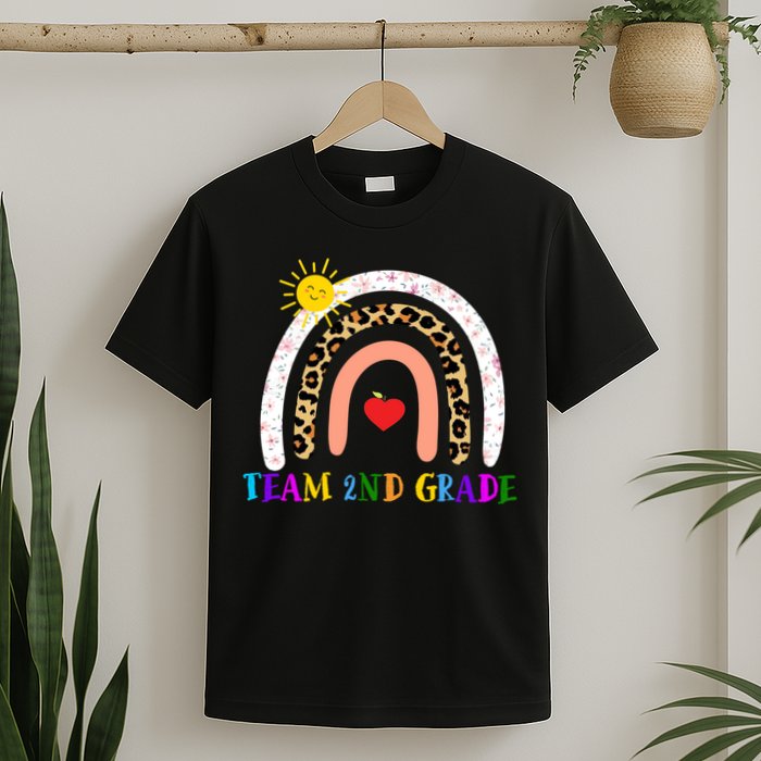 Team 2nd Grade Cute Rainbow Teachers Students T-Shirt