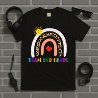 Team 2nd Grade Cute Rainbow Teachers Students T-Shirt