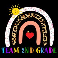 Team 2nd Grade Cute Rainbow Teachers Students T-Shirt