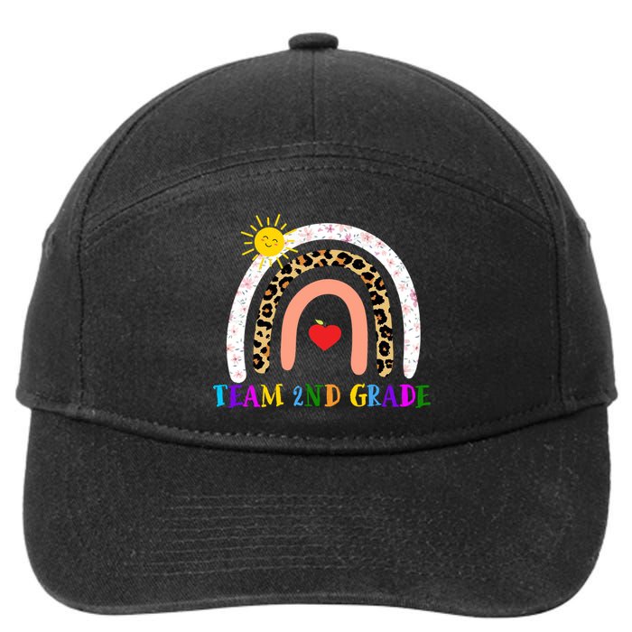 Team 2nd Grade Cute Rainbow Teachers Students 7-Panel Snapback Hat