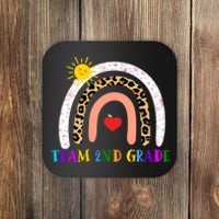 Team 2nd Grade Cute Rainbow Teachers Students Coaster