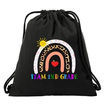 Team 2nd Grade Cute Rainbow Teachers Students Drawstring Bag