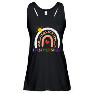 Team 2nd Grade Cute Rainbow Teachers Students Ladies Essential Flowy Tank