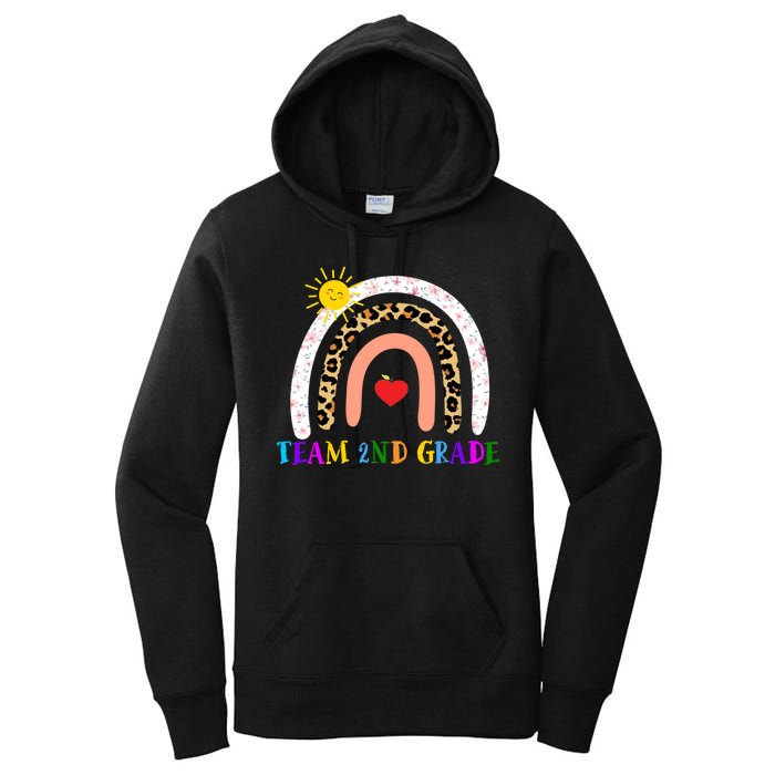 Team 2nd Grade Cute Rainbow Teachers Students Women's Pullover Hoodie