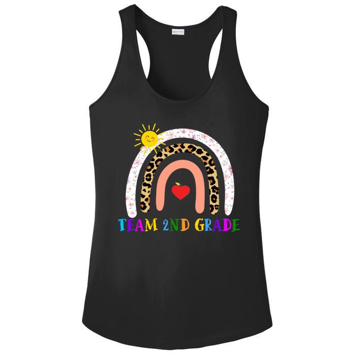 Team 2nd Grade Cute Rainbow Teachers Students Ladies PosiCharge Competitor Racerback Tank