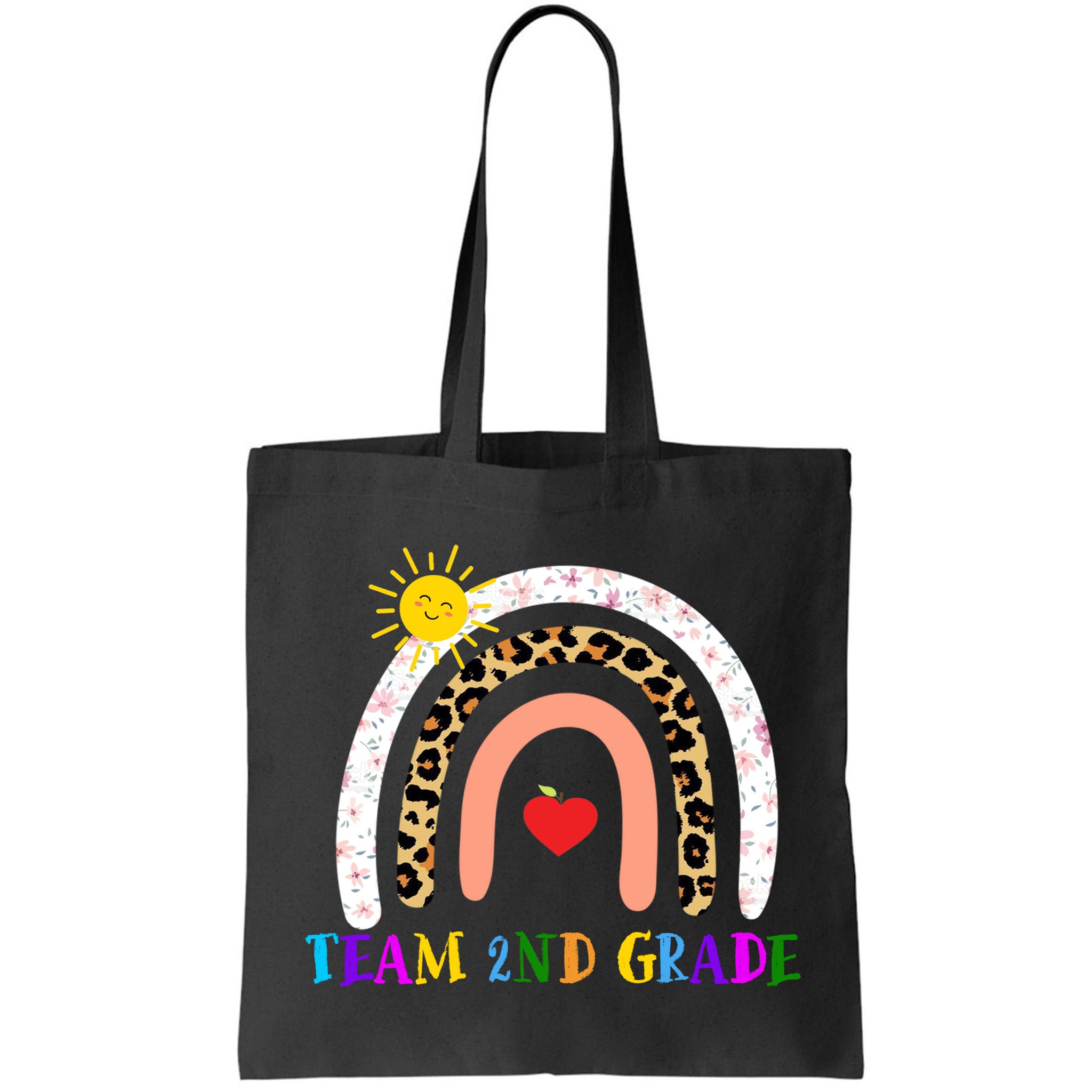 Team 2nd Grade Cute Rainbow Teachers Students Bag