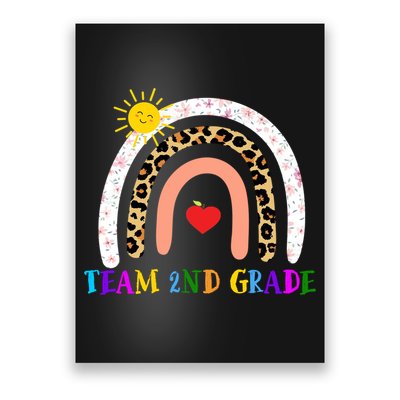 Team 2nd Grade Cute Rainbow Teachers Students Poster