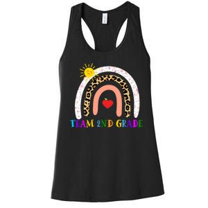 Team 2nd Grade Cute Rainbow Teachers Students Women's Racerback Tank