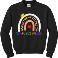 Team 2nd Grade Cute Rainbow Teachers Students Kids Sweatshirt