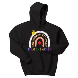 Team 2nd Grade Cute Rainbow Teachers Students Kids Hoodie