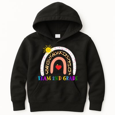 Team 2nd Grade Cute Rainbow Teachers Students Kids Hoodie