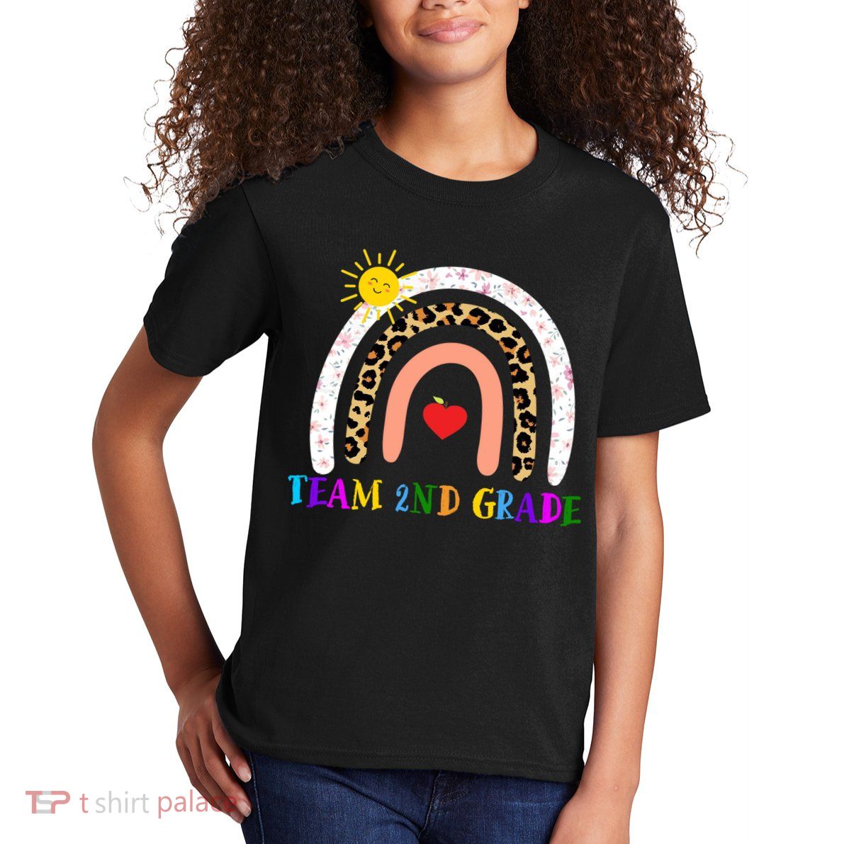 Team 2nd Grade Cute Rainbow Teachers Students Kids T-Shirt