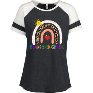 Team 2nd Grade Cute Rainbow Teachers Students Enza Ladies Jersey Colorblock Tee