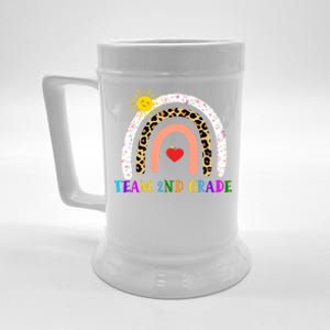 Team 2nd Grade Cute Rainbow Teachers Students Beer Stein