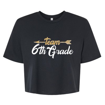 Team 6th Grade Golden Arrow Bella+Canvas Jersey Crop Tee