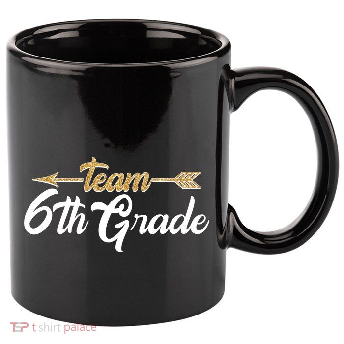 Team 6th Grade Golden Arrow 11oz C Handle Ceramic Mug