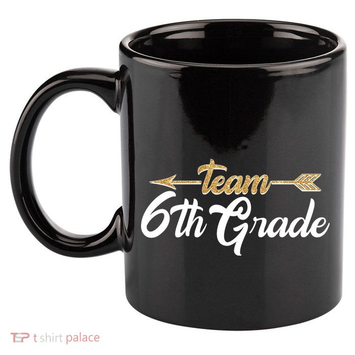 Team 6th Grade Golden Arrow 11oz C Handle Ceramic Mug