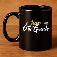 Team 6th Grade Golden Arrow 11oz C Handle Ceramic Mug