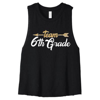 Team 6th Grade Golden Arrow Women's Racerback Cropped Tank