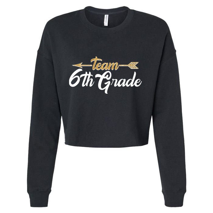 Team 6th Grade Golden Arrow Cropped Pullover Crew