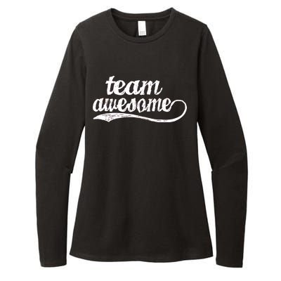 Team Awesome Retro Womens CVC Long Sleeve Shirt