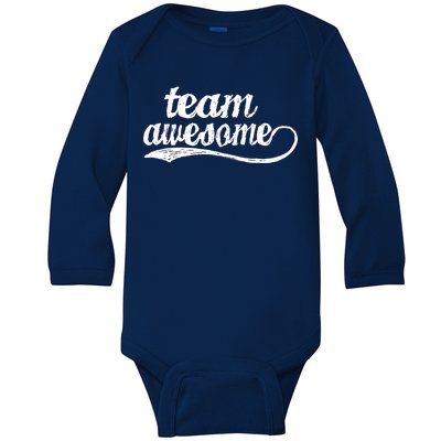 Team Awesome Retro Baby Long Sleeve Bodysuit