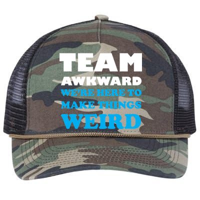 Team Awkward Were Here To Make Things Weird Retro Rope Trucker Hat Cap