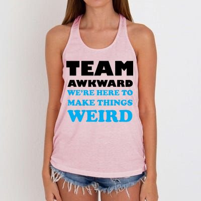 Team Awkward Were Here To Make Things Weird Women's Knotted Racerback Tank