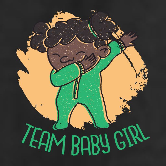 Team Baby Girl Dabbing Funny 7 Panel Mesh Trucker Snapback Hat