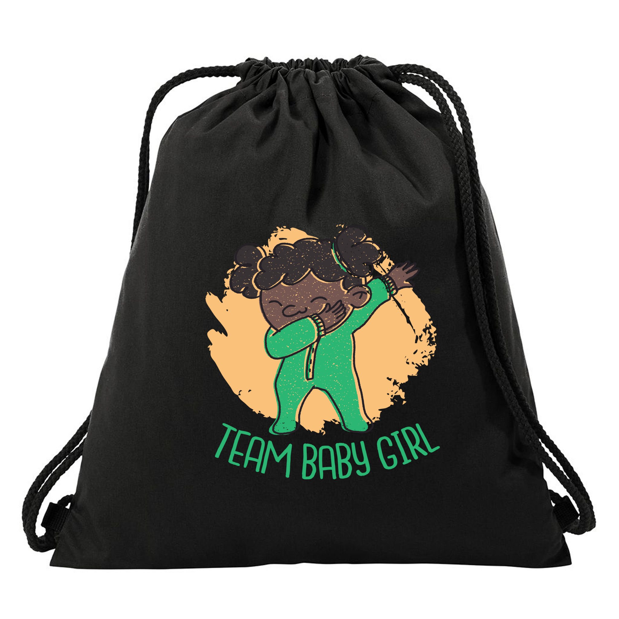Team Baby Girl Dabbing Funny Drawstring Bag