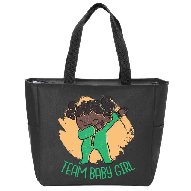 Team Baby Girl Dabbing Funny Zip Tote Bag