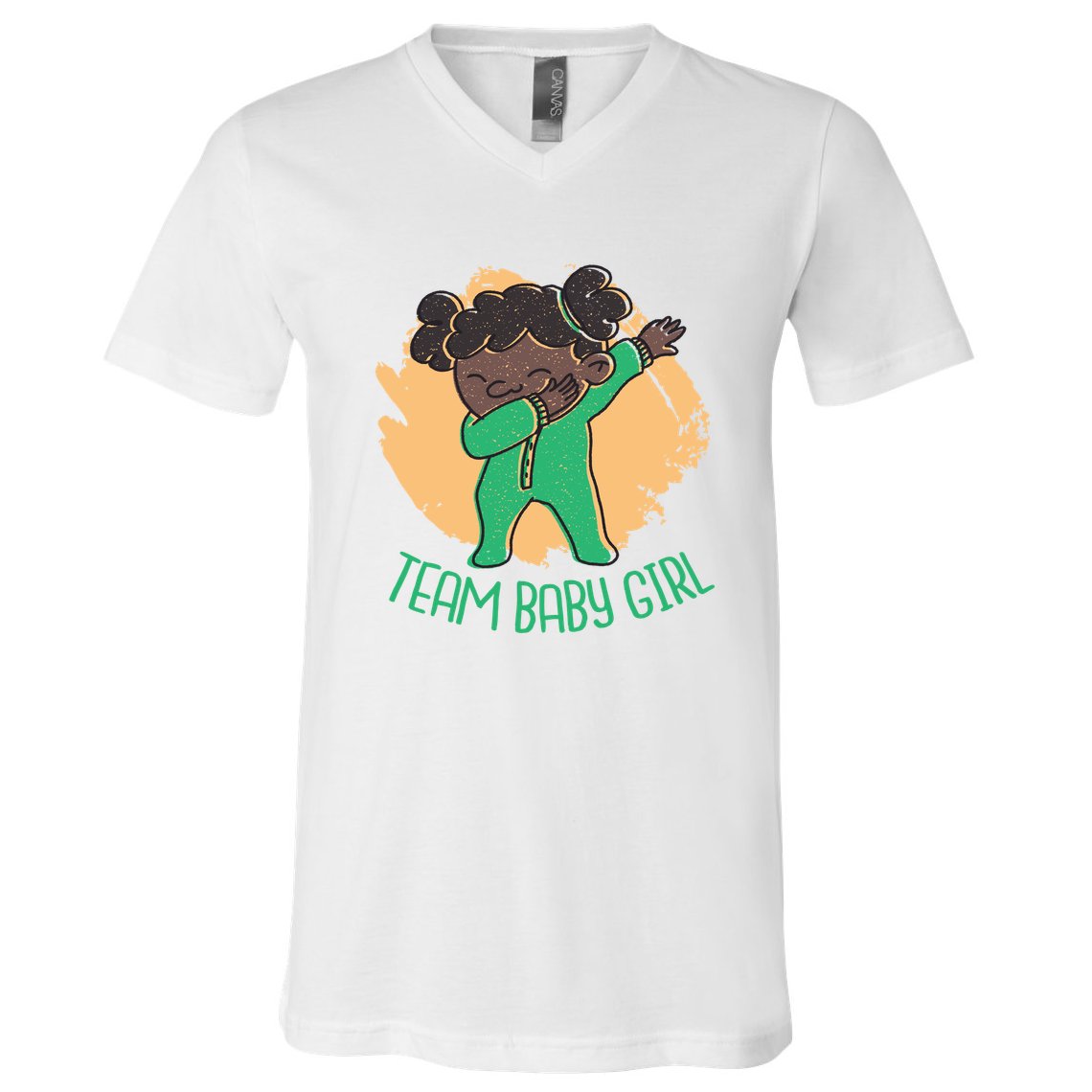 Team Baby Girl Dabbing Funny V-Neck T-Shirt