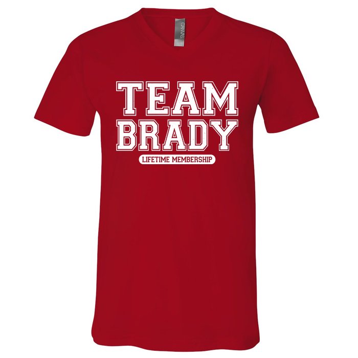 Team Brady Lifetime Memebership V-Neck T-Shirt