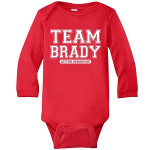 Team Brady Lifetime Memebership Baby Long Sleeve Bodysuit