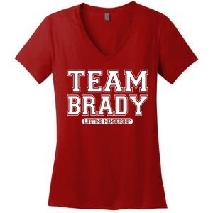 Team Brady Lifetime Memebership Women's V-Neck T-Shirt