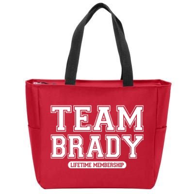 Team Brady Lifetime Memebership Zip Tote Bag