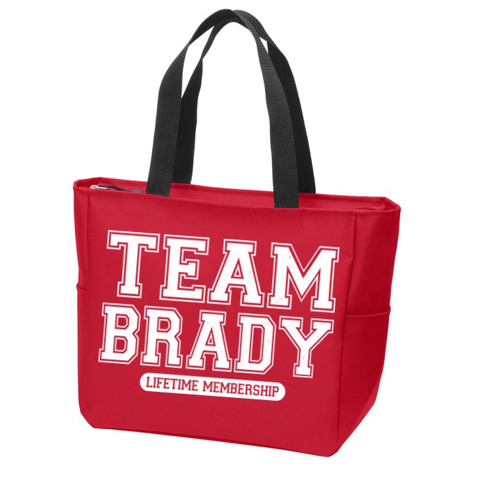 Team Brady Lifetime Memebership Zip Tote Bag